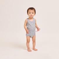 2枚組 袖無しロンパース肌着  鹿の子 恐竜 80cm