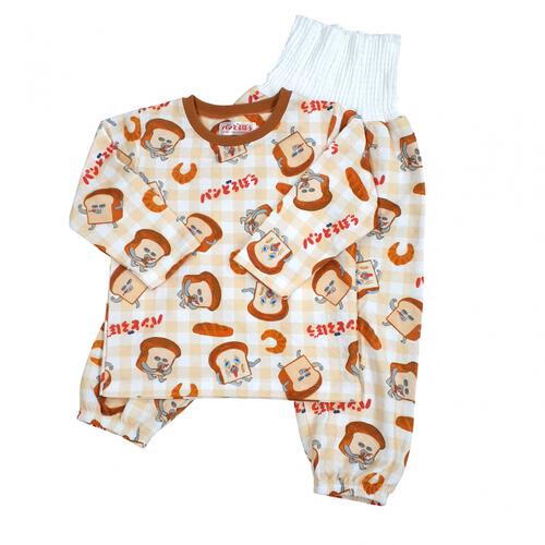 パンどろぼう 長袖パジャマ 裏綿ダイヤキルト 丸首 クリーム×110cm ベビーザらス限定