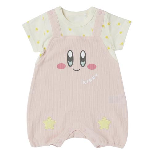 星のカービィ 半袖ロンパース サロペット風 顔ドッカン ピンク&times;70cm ベビーザらス限定