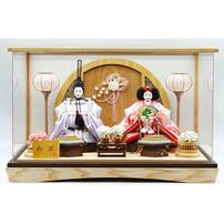 【雛人形】ケース親王飾り「麻の葉衝立パノラマアクリル」（322724）