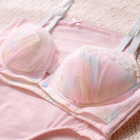 チュールフロントオープンブラ＆ショーツ（ピンク×M） ベビーザらス限定