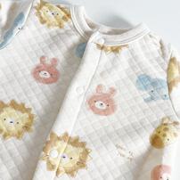 長袖カバーオール ニットキルト アニマル柄 アイボリー×80cm ベビーザらス限定