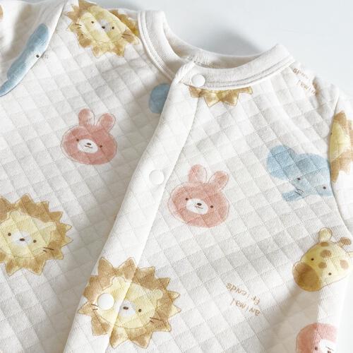 長袖カバーオール ニットキルト アニマル柄 アイボリー×80cm ベビーザらス限定