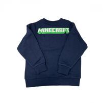 マインクラフト 裏毛プリントトレーナー ネイビー&times;130cm