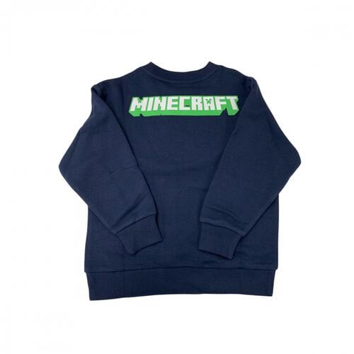 マインクラフト 裏毛プリントトレーナー ネイビー&times;130cm