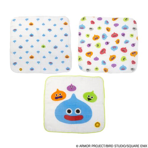 ドラクエベビー＆キッズ ３枚組ガーゼ スライムぴぴぴ ホワイト&times;フリー