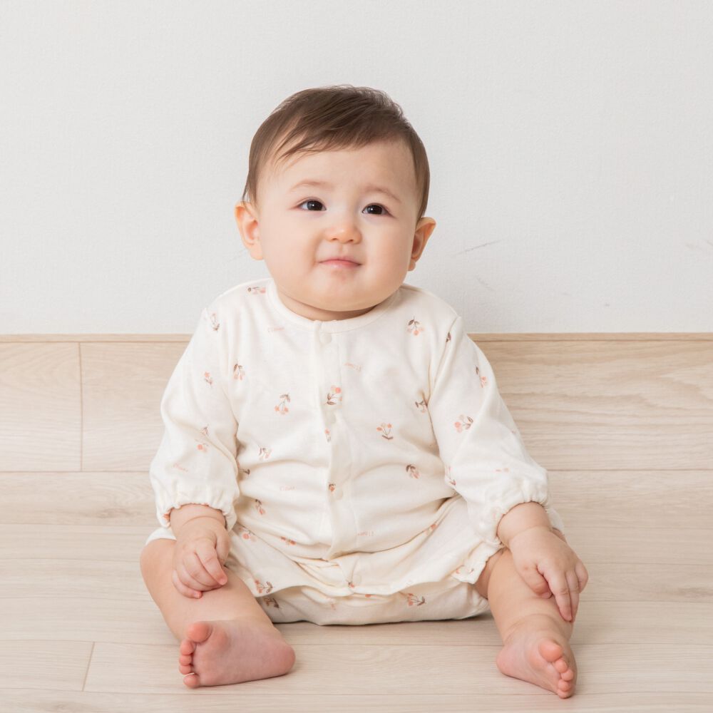 日本製ちびオール スムス 花柄 ナチュラル×50-60cm ベビーザらス限定