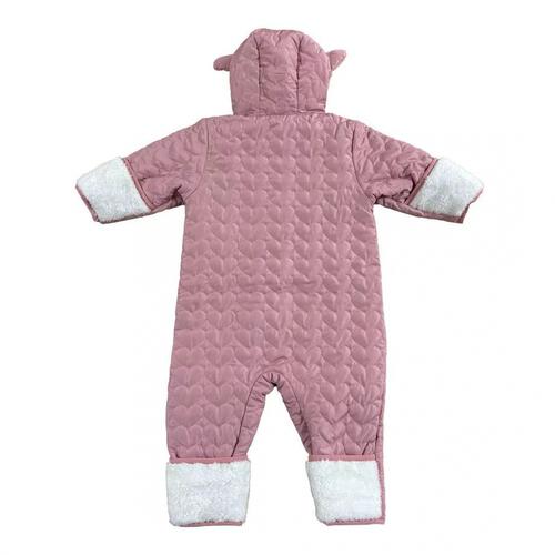 ジャンプスーツ くまみみ ハート柄 ブライトピンク×80cm