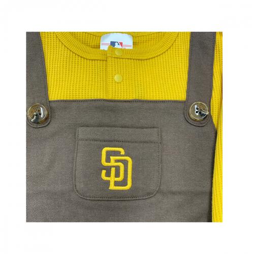 MLB サロッペットドッキングボディスーツ パドレス イエロー×80cm ベビーザらス限定