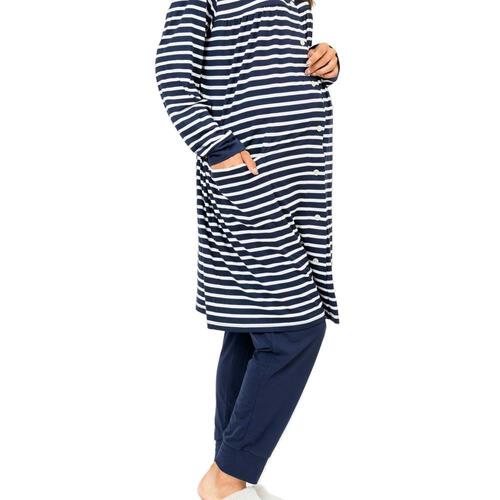 ふんわりやわらからくちんパジャマ(ネイビー×M-L)