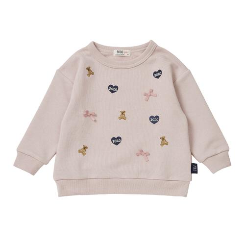 POLO BCS ハート刺繍トレーナー ピンク×90cm ベビーザらス限定