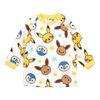 monpoke モンポケ 珊瑚フリースパジャマ 総柄 イエロー×100cm