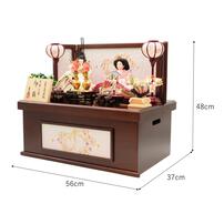 【雛人形】収納飾り 親王飾り「八重桜刺繍木目ブラウン」 (605858)ひな人形 おしゃれ モダン トイザらス・ベビーザらス限定【メーカー直送】