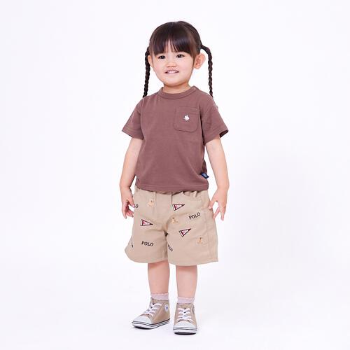 POLO BCS ロゴクマ総柄ハーフパンツ ベージュ&times;80cm ベビーザらス限定