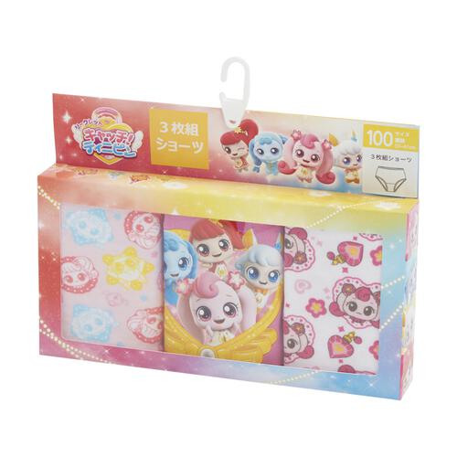 シークレット キャッチ！ティニピン ショーツ 3枚組 総柄×ワンポイント ピンク×120cm