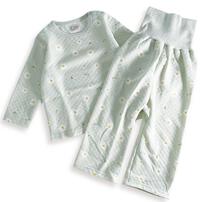長袖腹巻付きパジャマ ニットキルト デイジー柄 ミントグリーン&times;80cm ベビーザらス限定