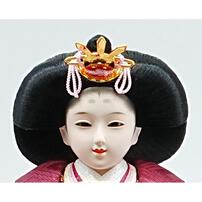 【雛人形】ケース親王飾り「花飾り木目調パノラマアクリル」（322978）