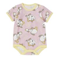 ディズニー 半袖ボディスーツ 総柄 ポット婦人＆チップ ピンク&times;80cm