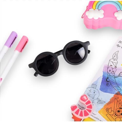 キッズサングラス ラウンド ブラック