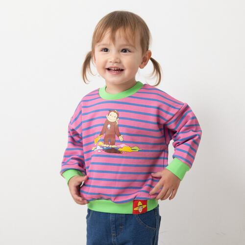 【Universal &times; chimajiro0730さん】 おさるのジョージ ボーダートレーナー パープル&times;130cm