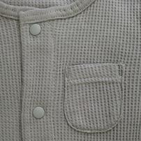 長袖前開きロンパース肌着 2枚組 ワッフル アニマル グレー×80cmベビーザらス限定