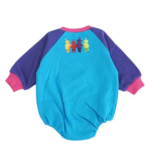 【テレタビーズ】長袖ダルマボディスーツ ラグラン ブルー×80cm