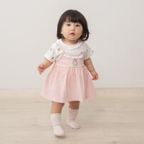 miffy ミッフィー キャミソール付き半袖ロンパース 総柄メッシュ サッカー ピンク&times;80cm  ベビーザらス限定