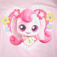 シークレット キャッチ！ティニピン 裏毛長袖トレーナー 袖チュール付き ピンク×100cm