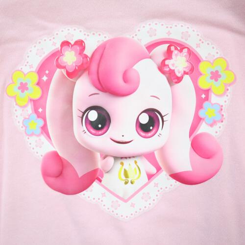 シークレット キャッチ！ティニピン 裏毛長袖トレーナー 袖チュール付き ピンク×100cm