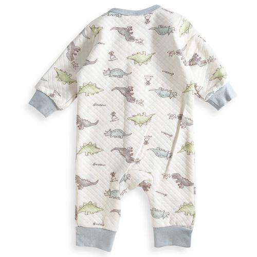 長袖カバーオール ニットキルト 恐竜柄 ベージュ×80cm ベビーザらス限定