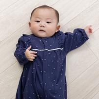 長袖ドレスオール ホシラメプリント スムス ネイビー&times;50-70cm