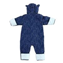 ジャンプスーツ くまみみ クマ柄 ネイビー×80cm