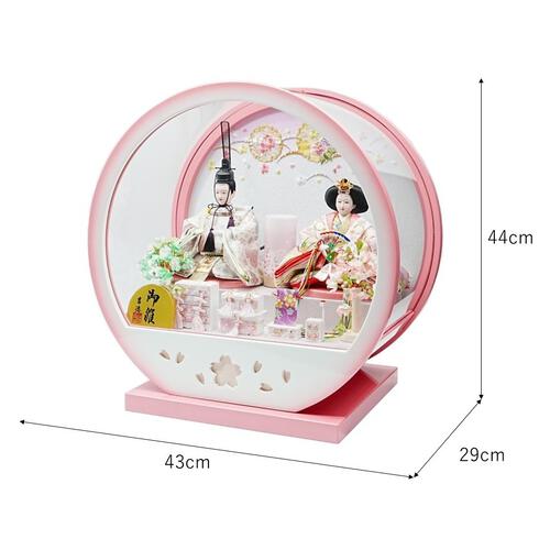 【雛人形】ケース親王飾り「雪輪牡丹桜丸形アクリル」（322913）トイザらス・ベビーザらス限定