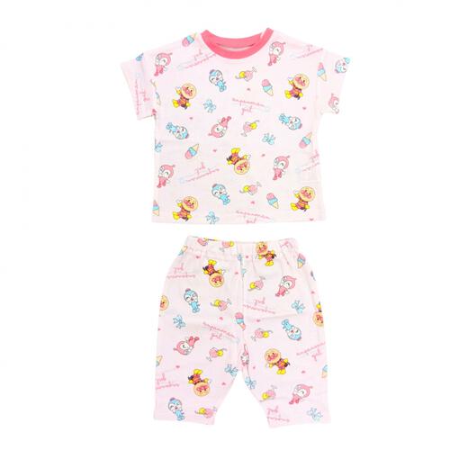 アンパンマン ドキンコキン総柄半袖パジャマ メッシュ ピンク&times;95cm