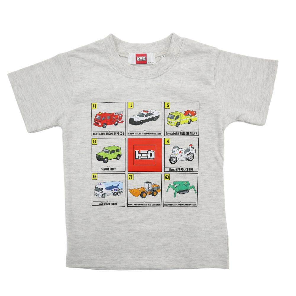 ディズニートミカTシャツセット TOMICA トミカ ボックスアート 半袖Tシャツ ナチュラル×110cm