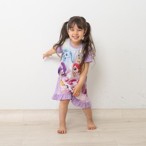 ティニピン ナイトドレス  フリル付き パープル&times;110cm