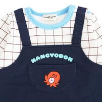 SANRIO サンリオ ハンギョドン 長袖レイヤードフウカバーオール ベージュ×70-80cm ベビーザらス限定