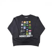 マインクラフト 裏毛キャラクター柄トレーナー チャコール&times;120cm