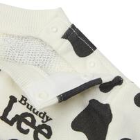 BUDDYLEE 長袖ボディスーツ ガーゼ裏毛 牛柄 ポケット付き ホワイト×80cm ベビーザらス限定