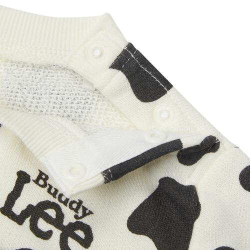 BUDDYLEE 長袖ボディスーツ ガーゼ裏毛 牛柄 ポケット付き ホワイト×80cm ベビーザらス限定
