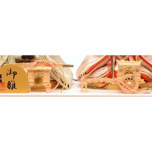 【雛人形】ケース飾り 親王飾り「桜リボン木目調パノラマアクリル」(322035)ひな人形 ひな祭り お雛様 おしゃれ【メーカー直送】