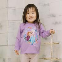 Disney ディズニー アナと雪の女王 長袖Tシャツ 天竺 パープル×90cm ベビーザらス限定