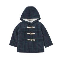 RAT-A-TATR ラッタッター ダッフルコート 中綿 チェック ネイビー×80cm