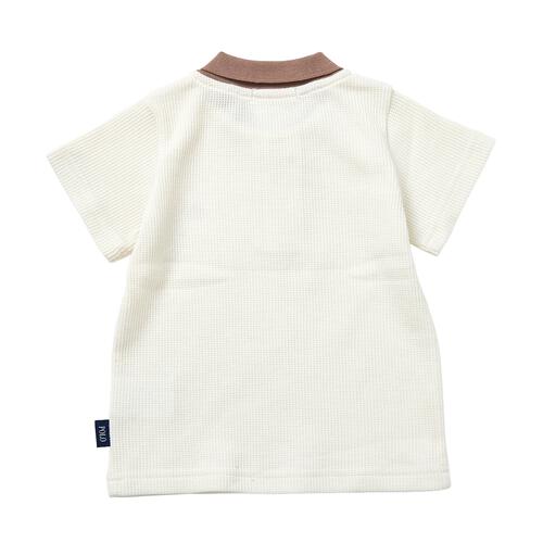 POLO BCS ワッフル半袖ポロシャツ オフホワイト&times;80cm