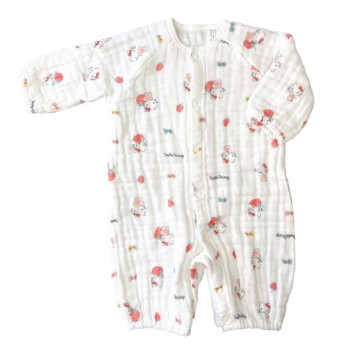 サンリオ キティ 6層連続織ガーゼ 兼用ドレス ホワイト×50-70cm