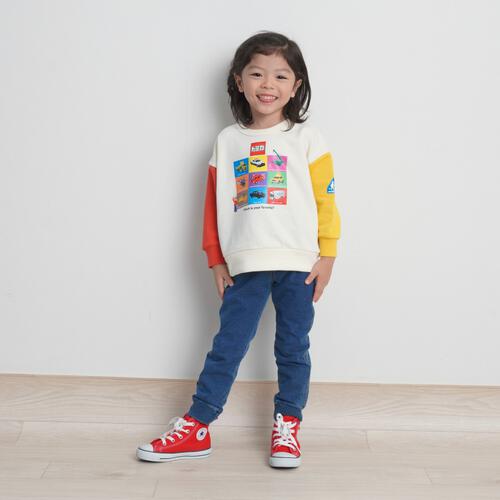 【TOMICA kie_158さんプロデュース】TOMICA トミカ 長袖トレーナー 袖配色  ホワイト×100cm