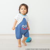 ドラクエベビー＆キッズ 半袖ロンパース スライム ブルー×70cm