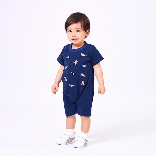 POLO BCS ロゴクマ半袖ロンパース ネイビー&times;70cm ベビーザらス限定 赤ちゃん 出産準備 出産祝い ベビー服 子供服