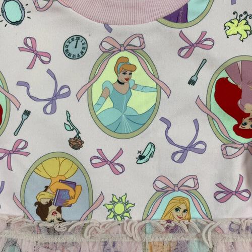 【Sophitica &times; tsumashi1118さん】Disney プリンセス 裏毛トレーナー 総柄 ピンク&times;130cm ベビーザらス限定