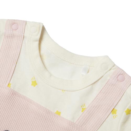 星のカービィ 半袖ロンパース サロペット風 顔ドッカン ピンク&times;80cm ベビーザらス限定